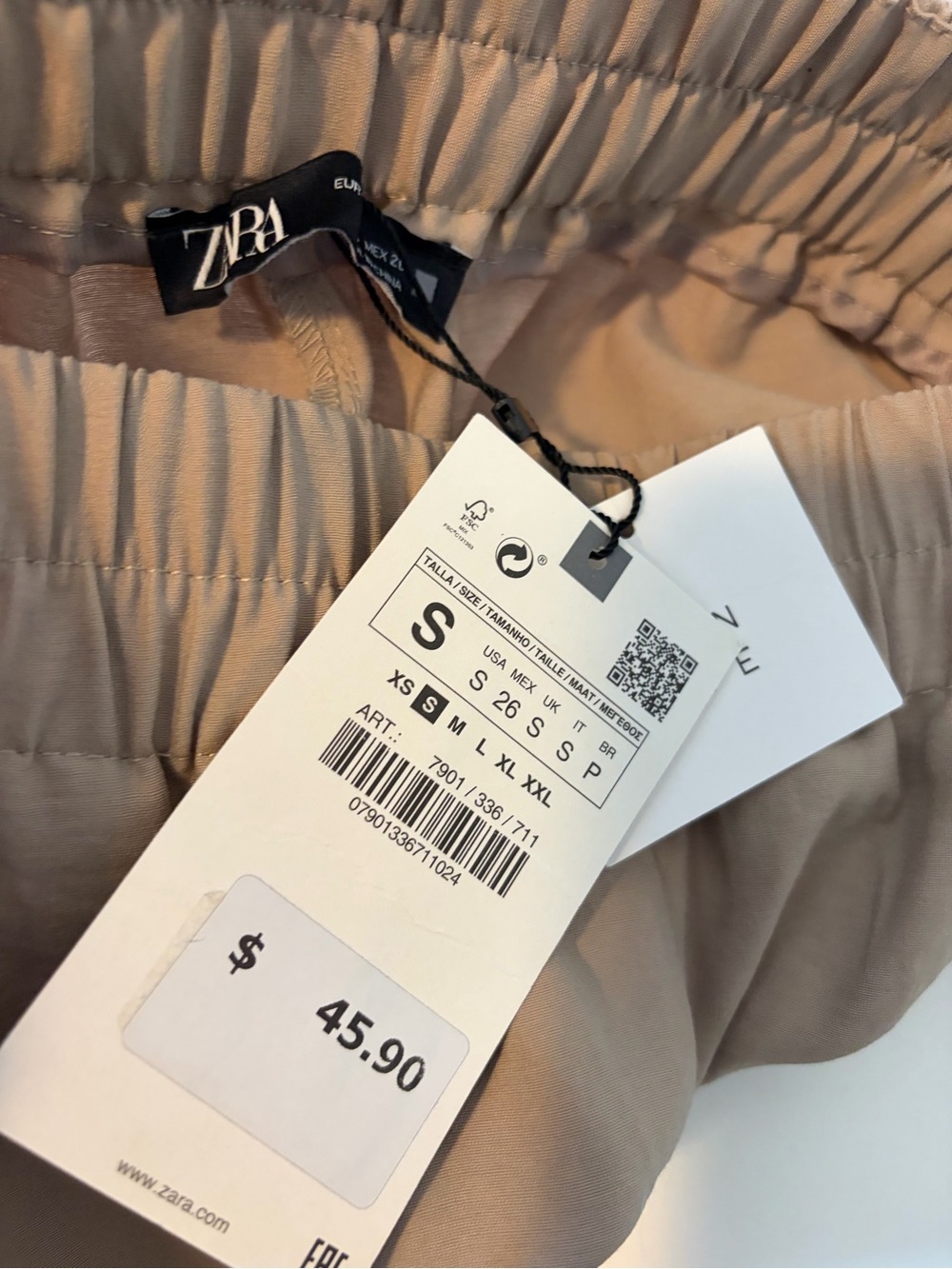 Zara Wide Leg Pants in Beige